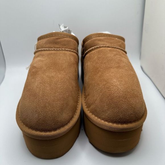 CUSHIONAIRE Women's Genuine Suede Cozy Mule Platform +Memory Foam 7.5 CHESTNUT - Picture 2 of 7